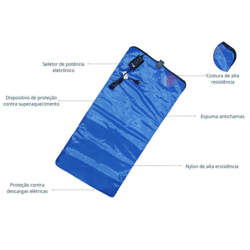 Colchonete Térmico Digital de Nylon Gaiola e Mesa EV-CT1 Veterinário