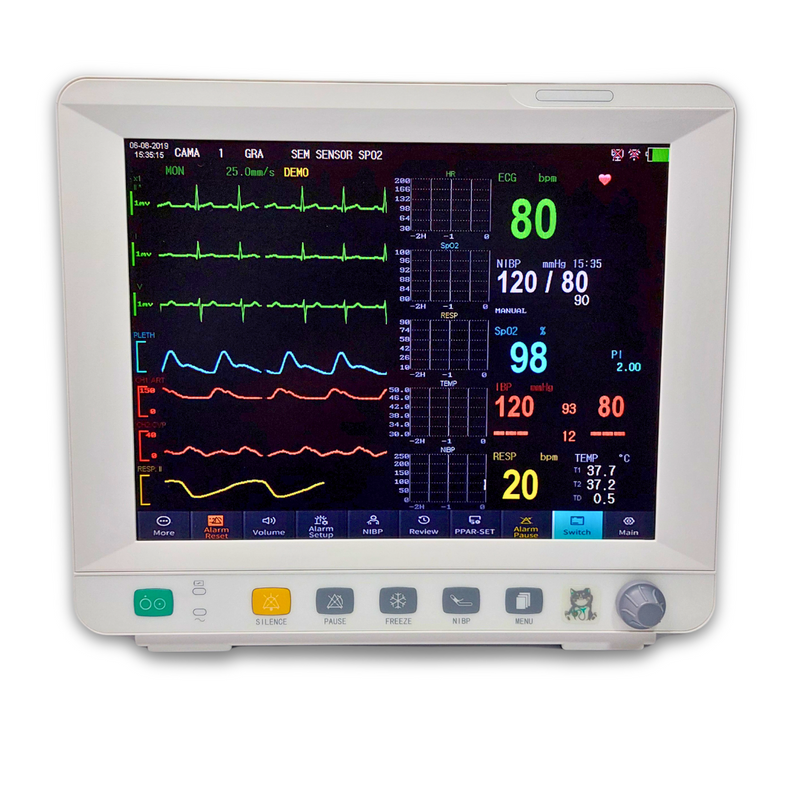 Monitor Multiparamétrico 12" EM-MM12 Veterinário