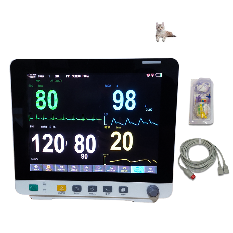 Monitor Multiparamétrico 12" EV-MM12 Veterinário