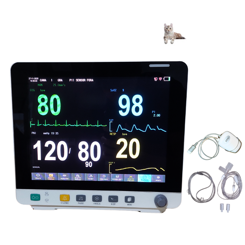 Monitor Multiparamétrico 12" EV-MM12 Veterinário