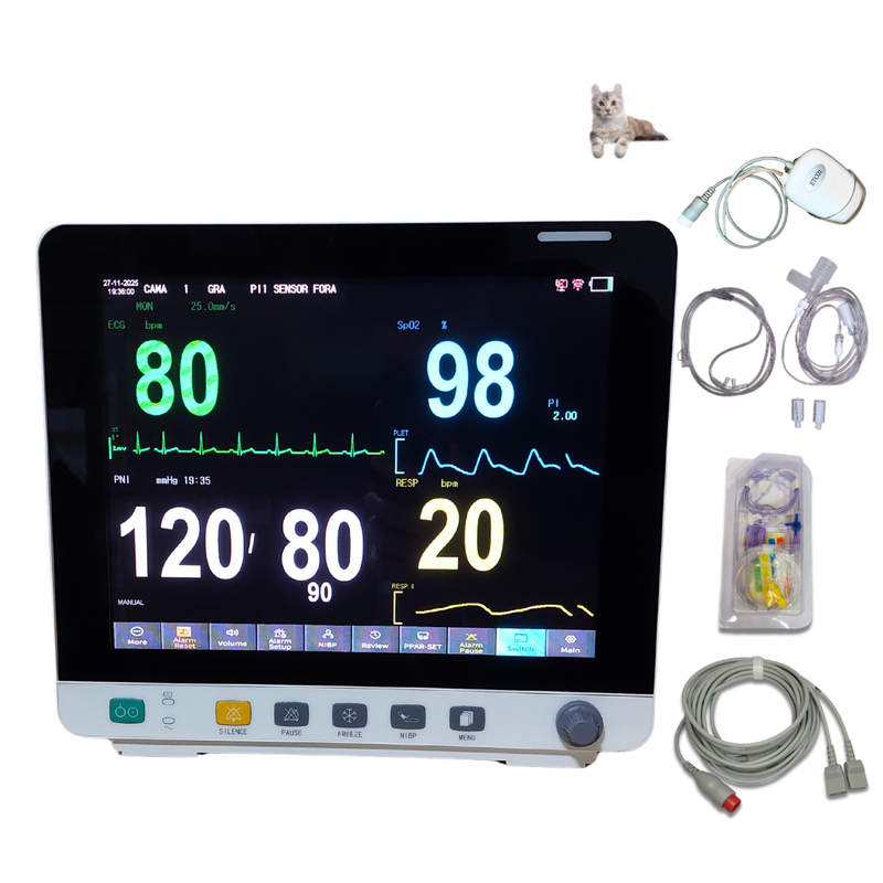 Monitor Multiparamétrico 12" EV-MM12 Veterinário