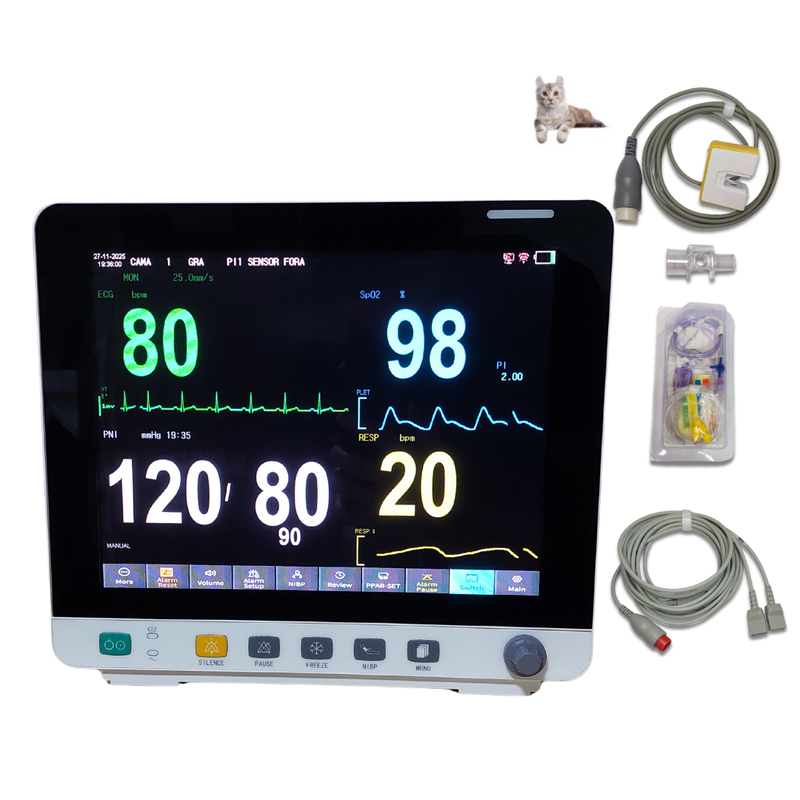 Monitor Multiparamétrico 12" EV-MM12 Veterinário