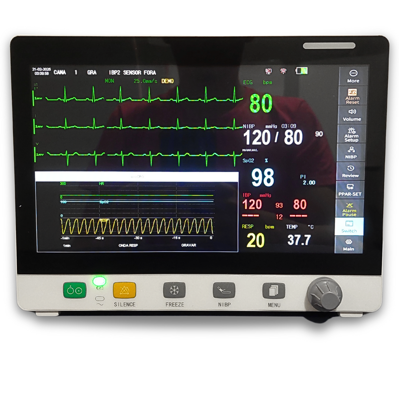 Monitor Multiparamétrico 10.1" EM-MM10 Veterinário