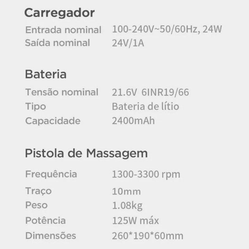 Pistola Massageadora Impulsionadora Booster Lightsaber 3 - 24V