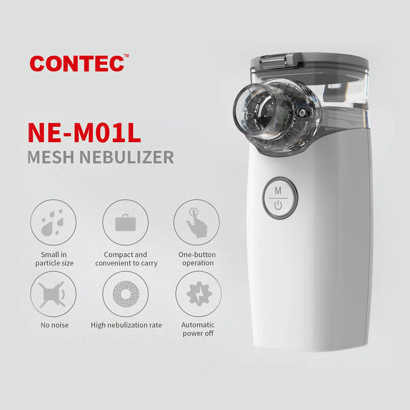 Nebulizador Ultrassônico Recarregável Mesh Contec NE-M01L Veterinário