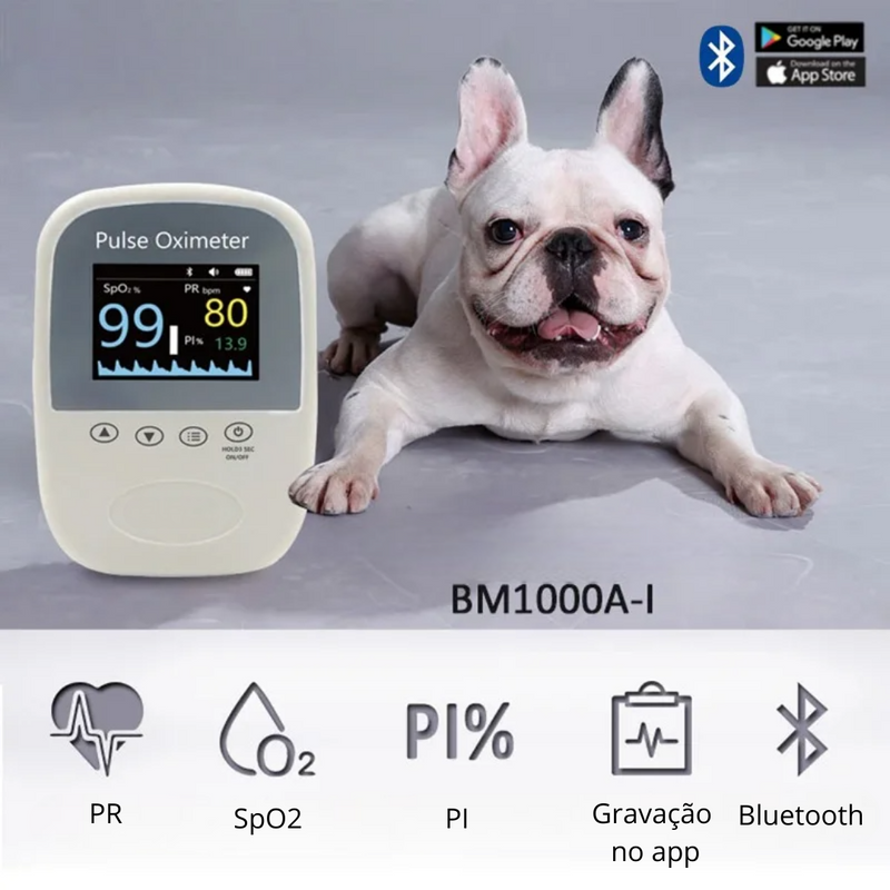 Oxímetro de Pulso Portátil EM-BM1000A-I Veterinário 1