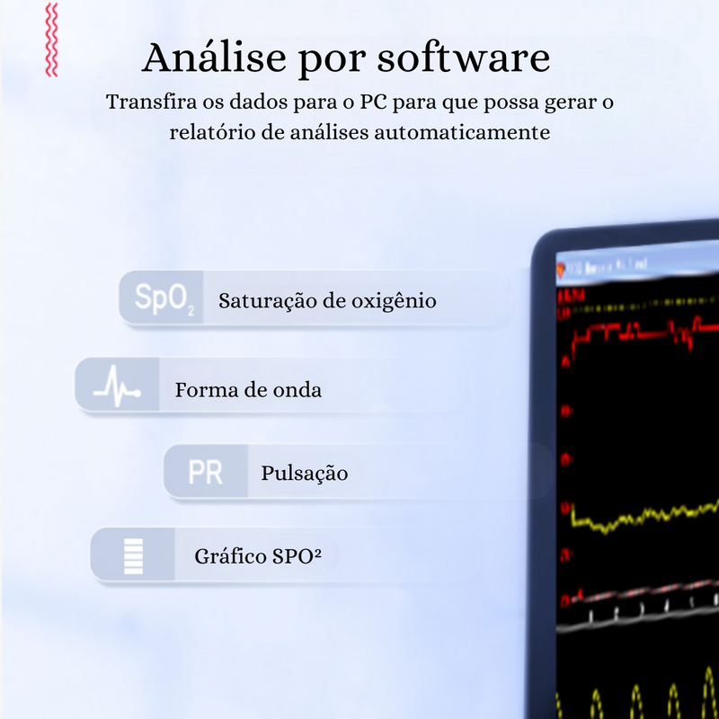 Software Oxímetro de Pulso Portátil com Software EM-CMS60D Veterinário 