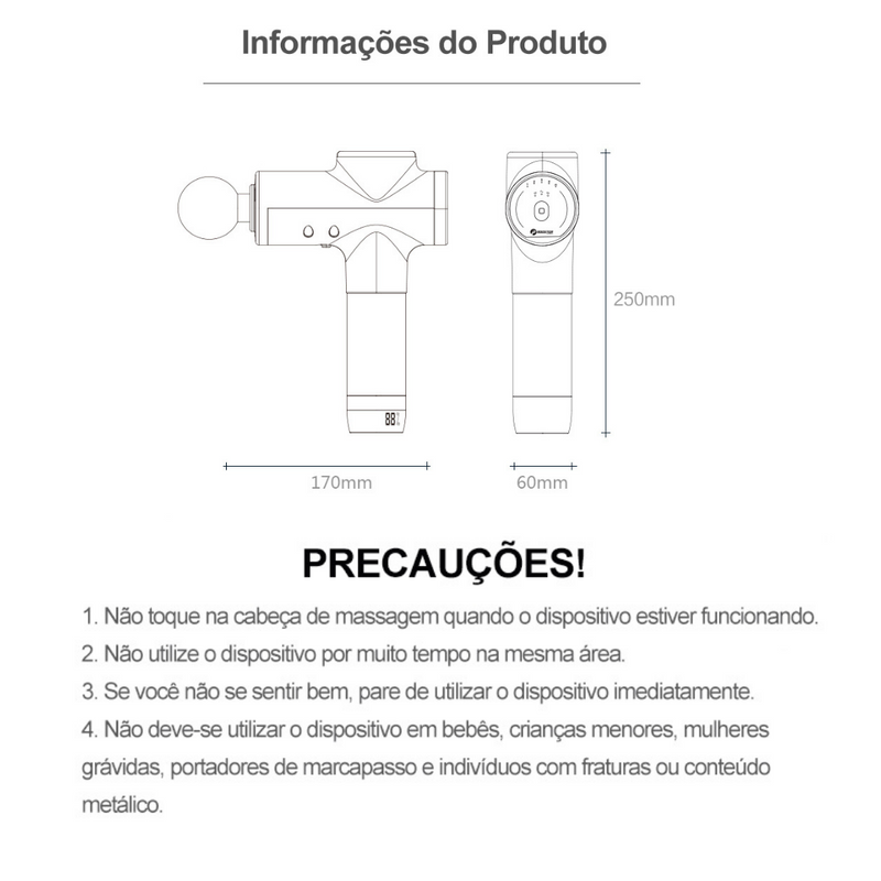 Pistola Massageadora Booster Fitplam M2-B 12V